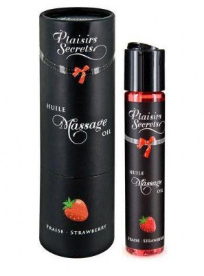 Массажное масло с ароматом клубники Huile de Massage Gourmande Fraise des Bois - 59 мл., производитель: Plaisir Secret