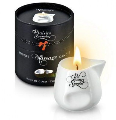 Массажная свеча с ароматом кокоса Bougie de Massage Gourmande Coco - 80 мл., производитель: Plaisir Secret