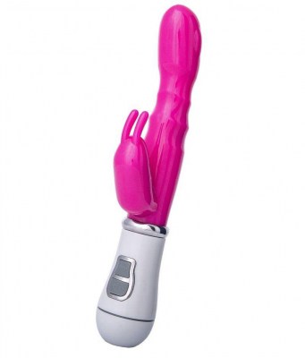 Ярко-розовый вибратор ToyFa A-toys с клиторальным стимулятором - 20 см., производитель: A-toys