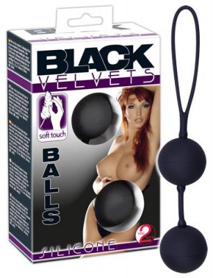 Вагинальные шарики со смещенным центром тяжести black velvets balls silicon