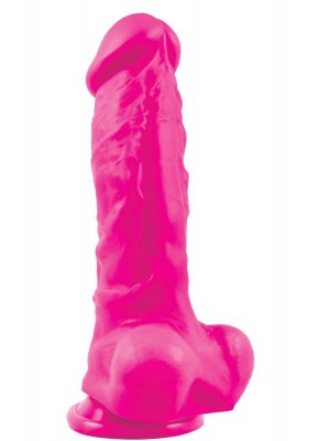 Розовый фаллоимитатор Pleasures Thick 8 Dildo - 23,9 см., производитель: NS Novelties