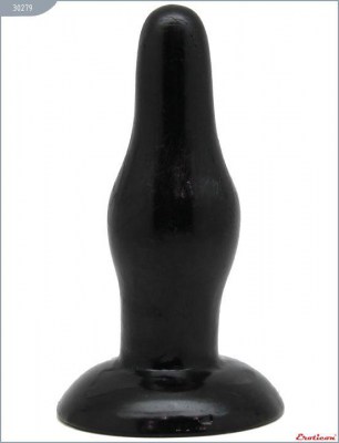 Чёрная анальная пробка с тонким кончиком - 11,5 см., производитель: Eroticon