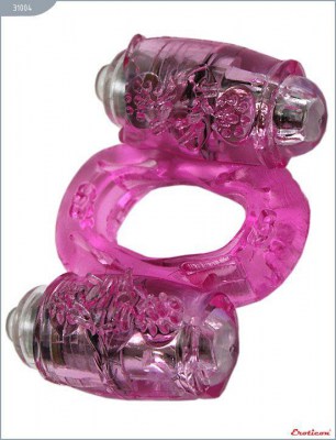 Эрекционное кольцо с 2 виброэлементами, производитель: Eroticon