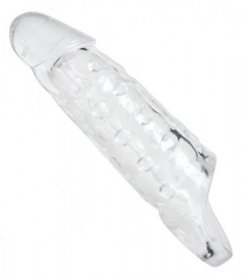 Увеличивающая насадка на пенис с кольцом для мошонки, производитель: XR Brands