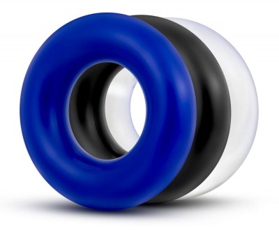 Набор из 3 разноцветных колец Stay Hard Donut Rings, производитель: Blush Novelties