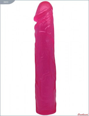 Ярко-розовый гелевый фаллоимитатор - 24 см., производитель: Eroticon