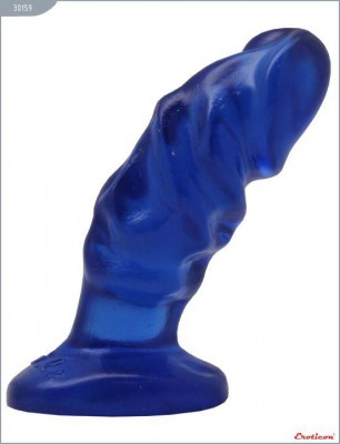 Синяя анальная пробка-фаллос - 13 см., производитель: Eroticon