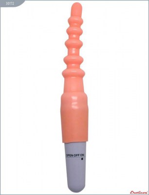 Телесный гелевый анальный вибратор - 20,5 см., производитель: Eroticon