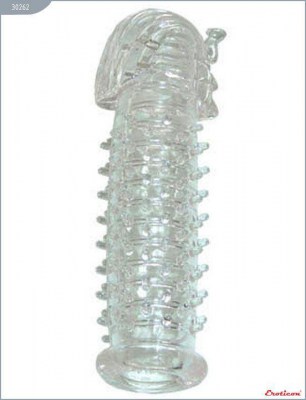 Прозрачная гелевая насадка «Фараон» - 14 см., производитель: Eroticon