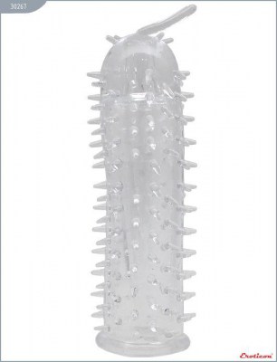 Прозрачная гелевая насадка с усиками - 15 см., производитель: Eroticon