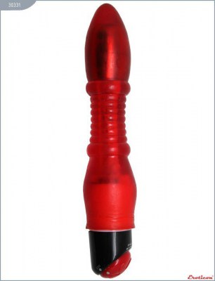 Красный гелевый вибратор Carrie - 25 см., производитель: Eroticon