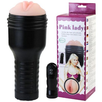 Мастурбатор-вагина в колбе с вибратором masturbator cup - vibration pink lady