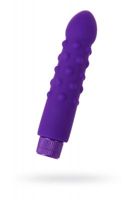Фиолетовый вибратор с шишечками - 17 см., производитель: A-toys