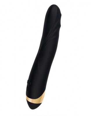 Чёрный вибратор WANAME Storm со стимулирующими рёбрами - 22,5 см., производитель: WANAME