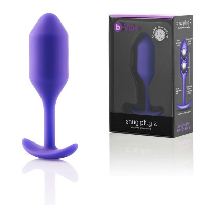 Фиолетовая пробка для ношения B-vibe Snug Plug 2 - 11,4 см., производитель: b-Vibe