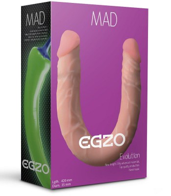 Двусторонний фаллоимитатор из киберкожи Mad Pepper - 42 см., производитель: EGZO