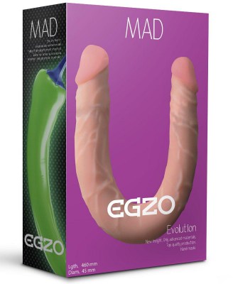 Двусторонний фаллоимитатор из киберкожи Mad Pepper - 46 см., производитель: EGZO