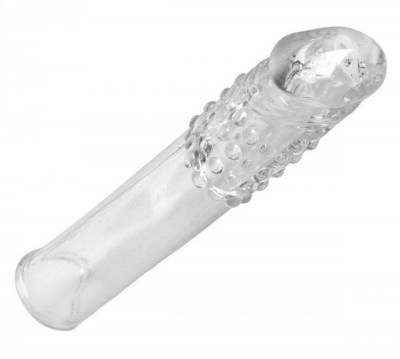 Удлиняющая насадкаThick Stick Clear Textured Penis Extender - 17,8 см., производитель: XR Brands