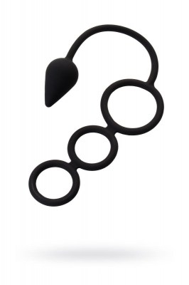 Тройное эрекционное кольцо с анальным хвостом Drop S-size, производитель: Erotist