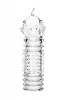Прозрачная насадка на пенис TOYFA A-Toys с расширенной головкой - 15,3 см., производитель: A-toys