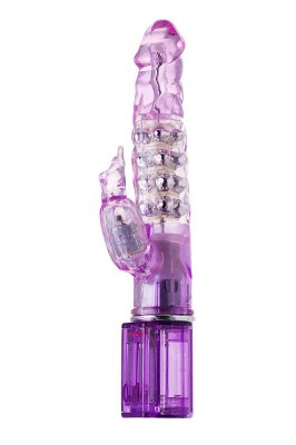 Фиолетовый хай-тек вибратор High-Tech fantasy с бусинами и отростком - 27,2 см., производитель: A-toys