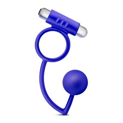 Синее эрекционное кольцо Penetrator Anal Ball with Vibrating Cock Ring, производитель: Blush Novelties