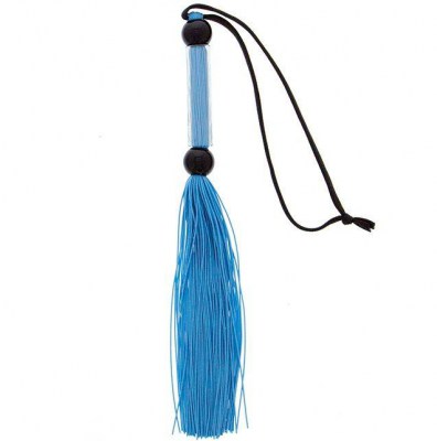Голубая мини-плеть из силикона и акрила SILICONE FLOGGER WHIP - 25,6 см., производитель: Blush Novelties