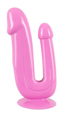 Розовый анально-вагинальный фаллоимитатор - 17,5 см., производитель: Orion