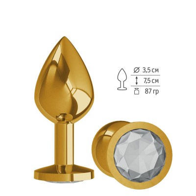 Золотистая средняя пробка с кристаллом - 8,5 см., производитель: Сумерки богов