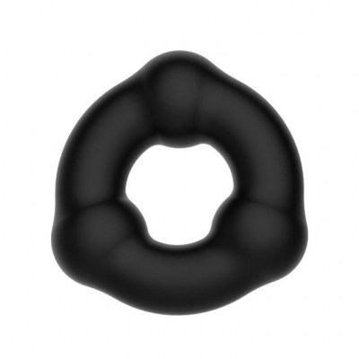 Черное эрекционное кольцо с 3 шариками, производитель: Baile