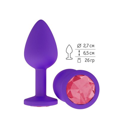 Фиолетовая силиконовая пробка с малиновым кристаллом - 7,3 см. , производитель: Сумерки богов