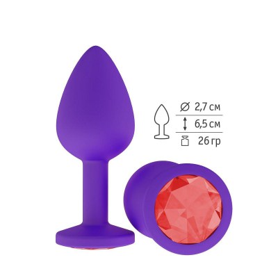 Фиолетовая силиконовая пробка с красным кристаллом - 7,3 см., производитель: Сумерки богов