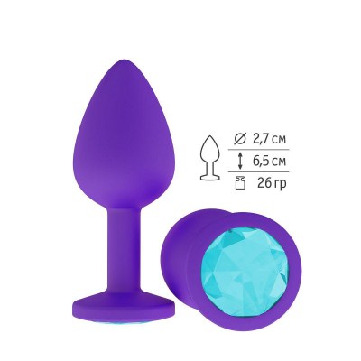 Фиолетовая силиконовая пробка с голубым кристаллом - 7,3 см., производитель: Сумерки богов