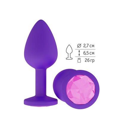 Фиолетовая силиконовая пробка с розовым кристаллом - 7,3 см., производитель: Сумерки богов