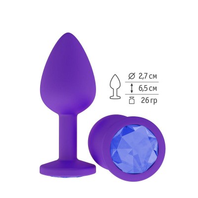 Фиолетовая силиконовая пробка с синим кристаллом - 7,3 см., производитель: Сумерки богов