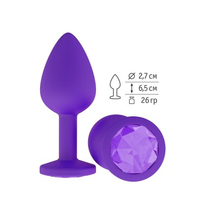 Фиолетовая силиконовая пробка с фиолетовым кристаллом - 7,3 см., производитель: Сумерки богов