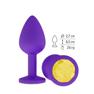 Фиолетовая силиконовая пробка с желтым кристаллом - 7,3 см., производитель: Сумерки богов