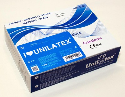 Презервативы unilatex натуральные, 144 шт. в упаковке