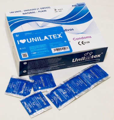 Презервативы unilatex натуральные, 144 шт. в упаковке