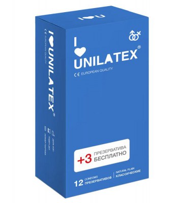 Презервативы unilatex натуральные, 12+3 шт.упакПрезервативы unilatex натуральные, 12+3 шт.упак