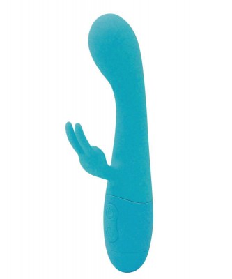 Голубой вибратор Naya с клиторальным отростком - 18,3 см., производитель: Le Frivole Costumes