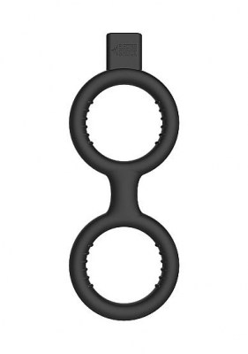 Вибрирующее кольцо E-Stim Cock Ring with Ballstrap Black