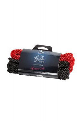 Набор из двух веревок для фиксации Restrain Me Bondage Rope Twin Pack черная и красная