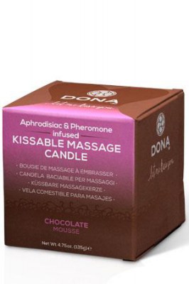 Вкусовая массажная свеча DONA Kissable Massage Candle Chocolate Mousse 135 г
