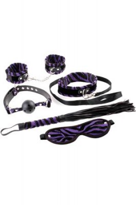 Набор для бондажа Fetish Fantasy Series Animal Instinct 5-Piece Bondage Kit черный с фиолетовым