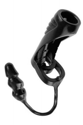 Насадка стимулирующая Extreme Enhancer with Anal Plug с кольцом на мошонку с анальной пробкой черная