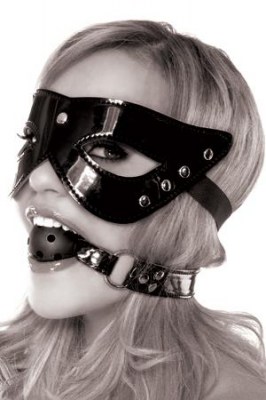 Комплект Masquerade Mask, Ball Gag из маски и кляпа черный