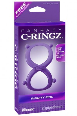 Эрекционное кольцо Infinity Ring на пенис и мошонку фиолетовое