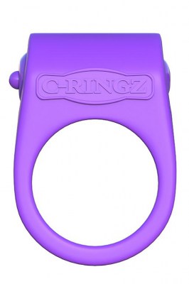 Эрекционное кольцо Silicone Duo-Ring на пенис и мошонку фиолетовое с вибрацией