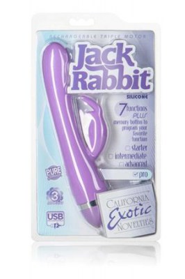 Перезаряжаемый вибромассажер ReCNargeable Triple Motor Jack Rabbit - Purple (NEW) фиолетовый
